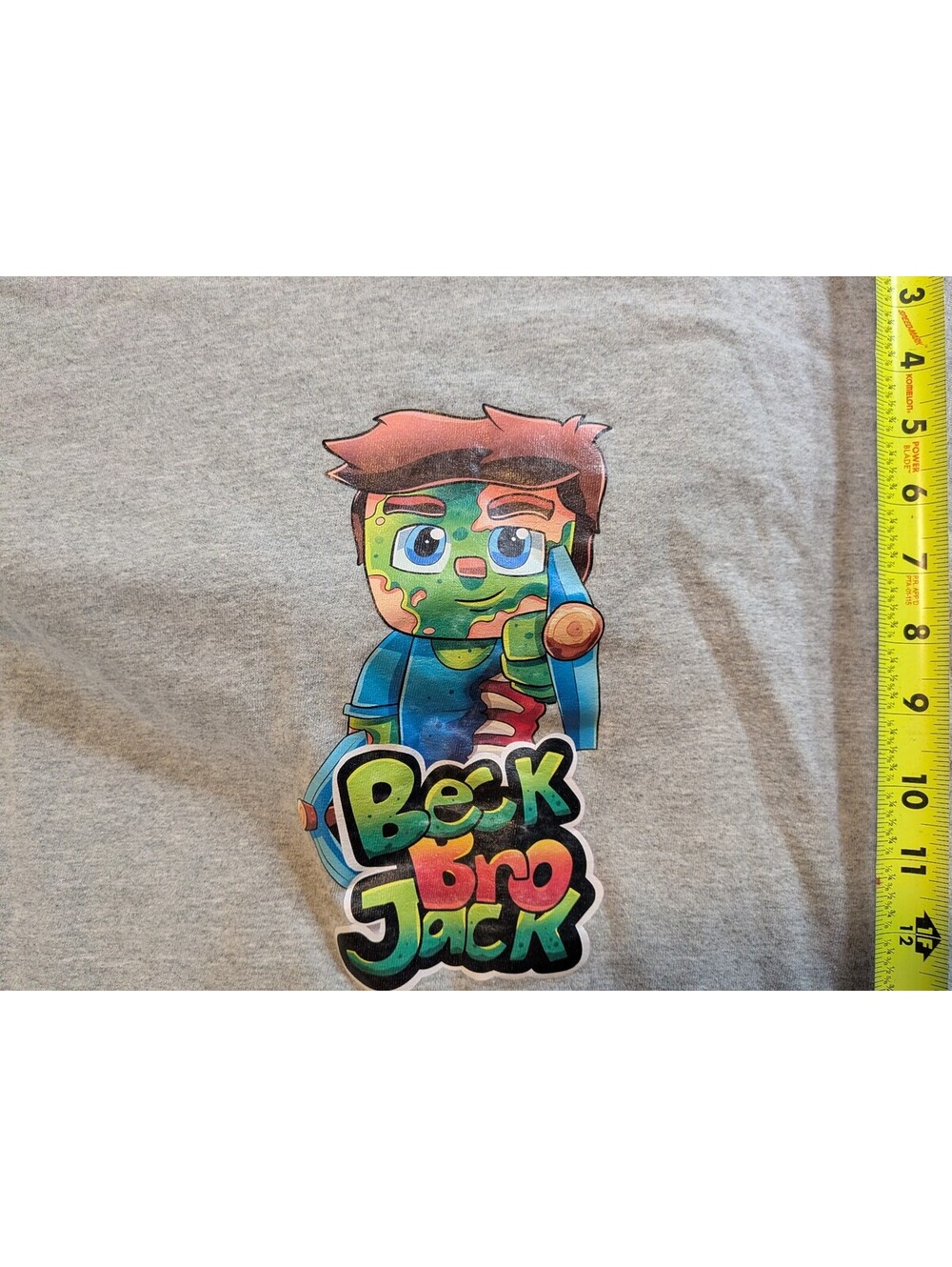 BeckBroJack Minecraft YouTuber Gaming Graphic T-Shirt Kids Size 7 Gray